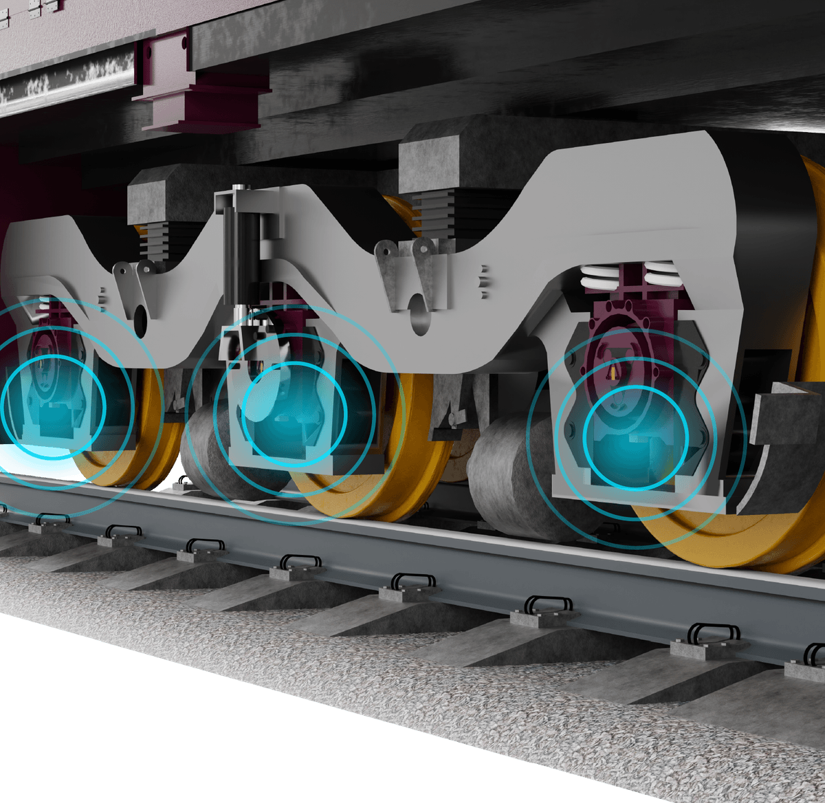 Locomotiva com sensor aplicado